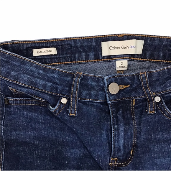 Calvin Klein Ankle Skinny Straight Leg Jeans 2 - Picture 3 of 10